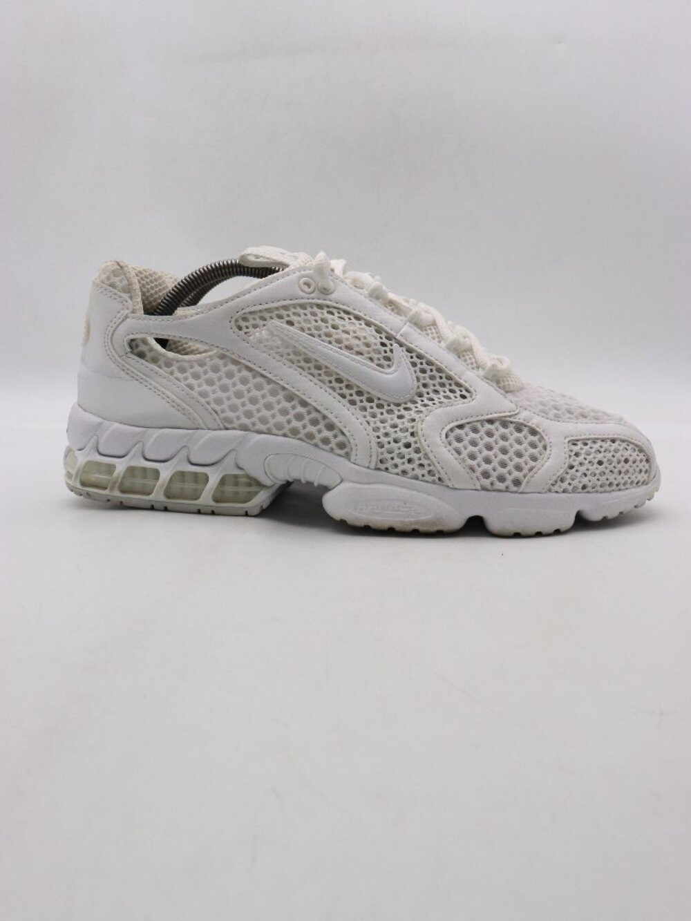 Nike Air Zoom Spiridon Cage 2 Men's Size 10 Triple White Mesh Low Top CJ1288-100
